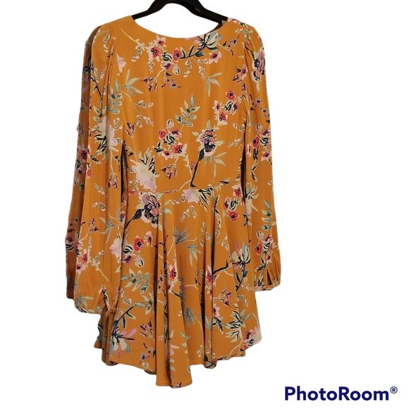 Floral Print Long-Sleeve Mini Dress, Size 2 NWOT - Picture 3 of 16